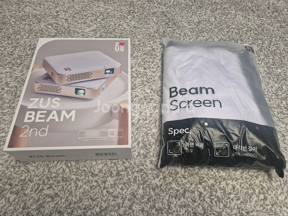 ZUS Beam 2nd 프로젝터 + 빔 스크린 세트--0