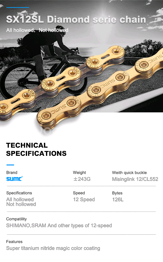 로드 자전거 체인 11단 블랙--7