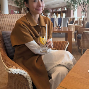 러브모모 캐시미어 반코트 카멜