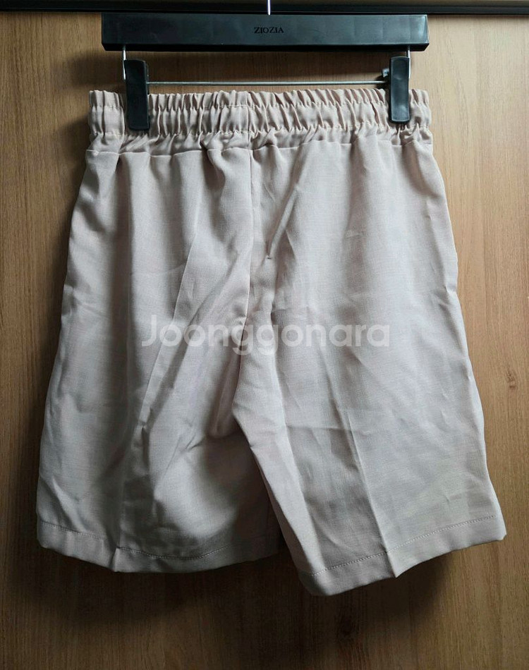 밴딩 슬랙스 4부 반바지 베이지 M 28-30--2