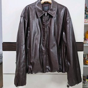 자라 다크초코 브라운 가죽 레더 크랙 자켓
