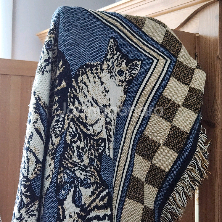 빈티지블랭킷 빈티지패브릭 태피스트리 타피스트리 빈티지러그 빈티지담요 고양이러그 고양이블랭킷--1