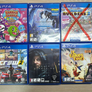ps4타이틀(버블보블4, 몬헌월드 아이스본, 더크루2, 데스스트랜딩, 잇테이크투) 판매합니다