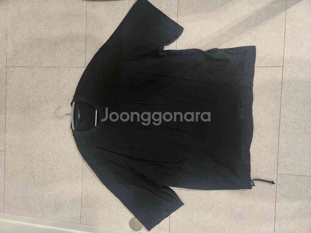 시스템옴므 블랙 헨리넥 티셔츠 100--0