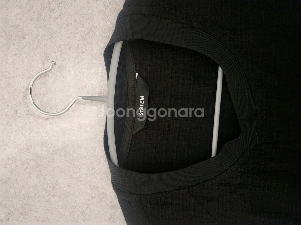 시스템옴므 블랙 헨리넥 티셔츠 100--1