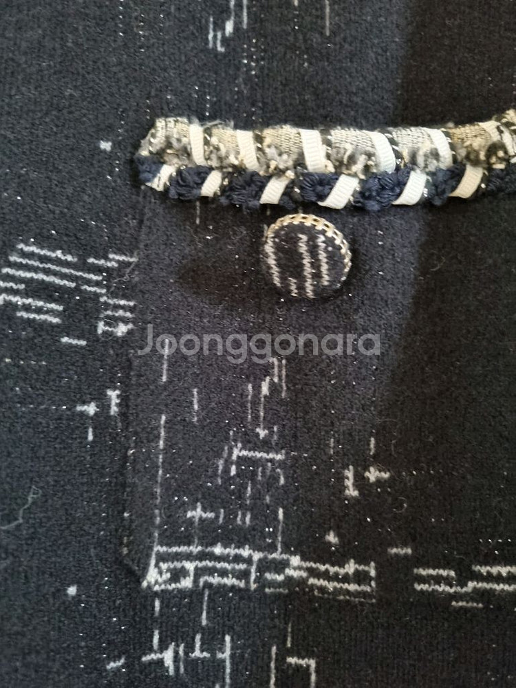 기비 블랙네이비 트위드가디건 자켓--6