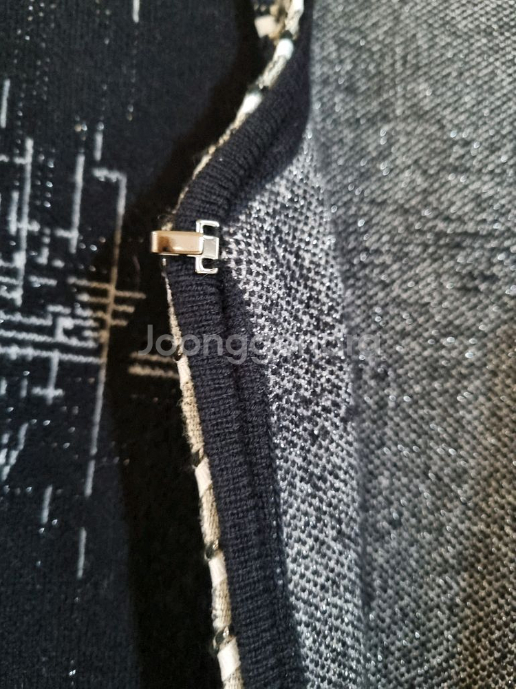 기비 블랙네이비 트위드가디건 자켓--5