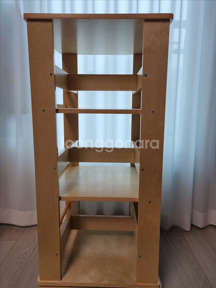 맘스보드 원목 회전책장 3단--0