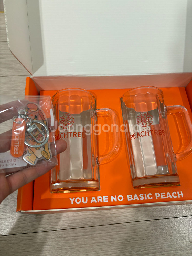 피치트리 하이볼잔 2개 + 키링 새상품--2