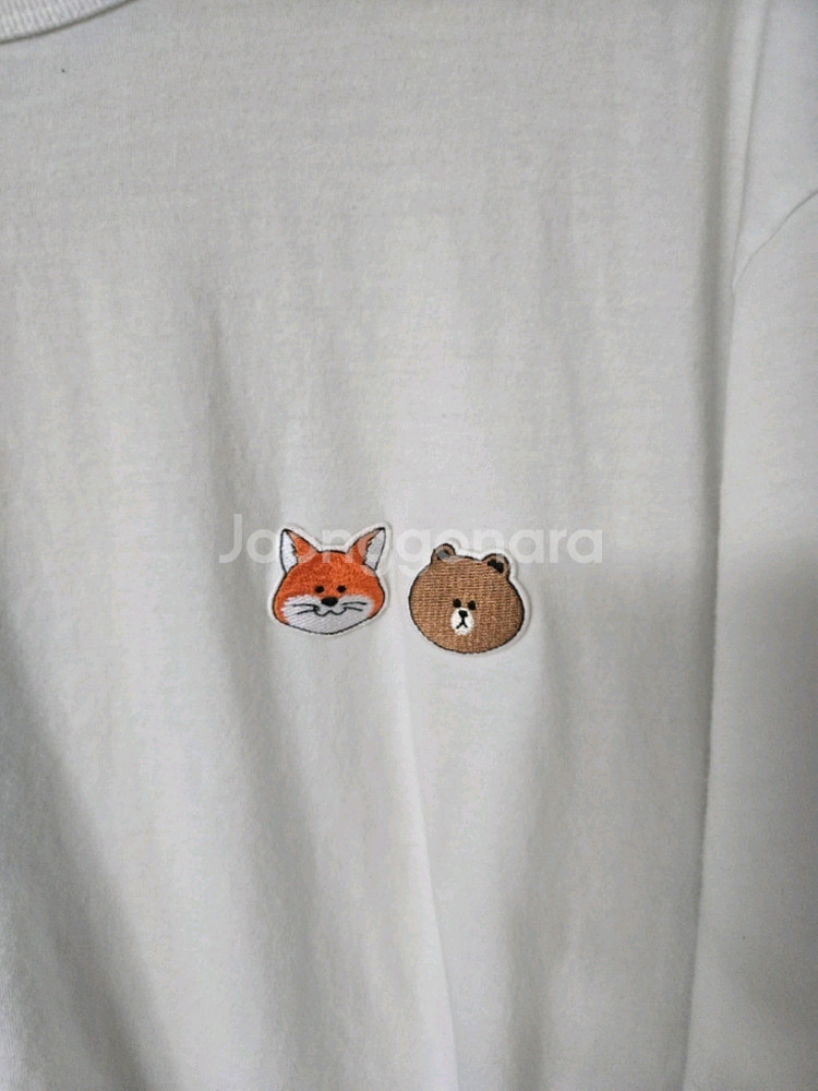 정품 메종키츠네 X 라인 콜라보 사이즈L 세탁완료--0