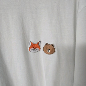 정품 메종키츠네 X 라인 콜라보 사이즈L 세탁완료