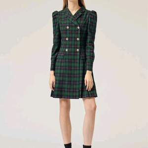 샤틴 더블버튼 체크원피스55