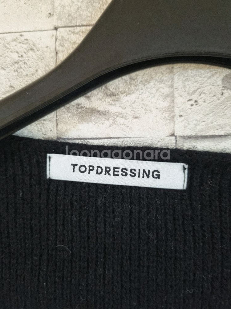 탑드레싱 블랙 울캐시미어 숏크롭 오픈가디건--2