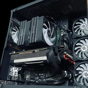 게이밍 컴퓨터 세트 RTX 3080, 5800X3D 본체, QHD 165 모니터, 키보드, 마우스,모니터암 팬 5개