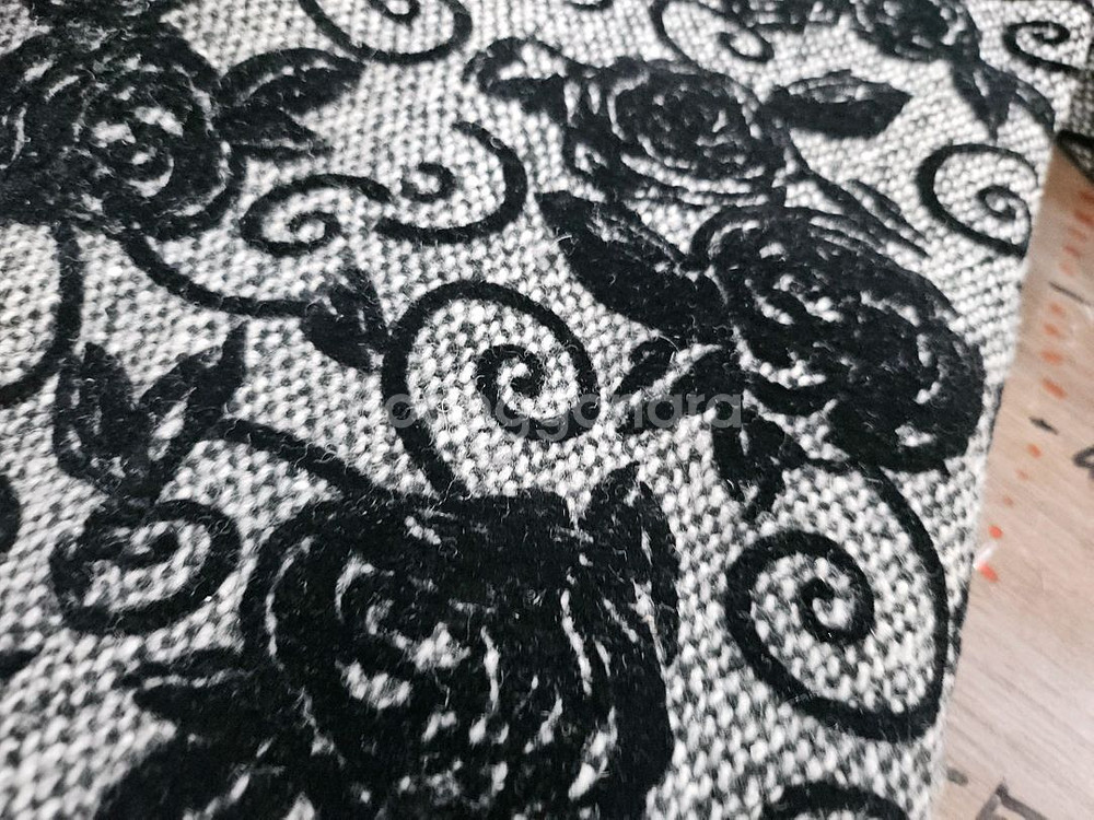 주비드 플라워 패턴 블랙 코트 88--4