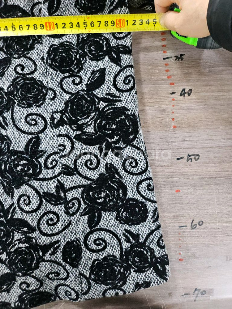 주비드 플라워 패턴 블랙 코트 88--6