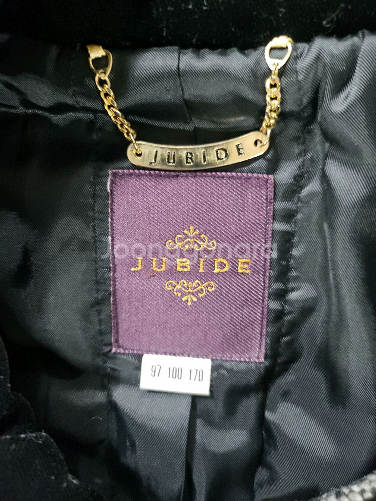 주비드 플라워 패턴 블랙 코트 88--2