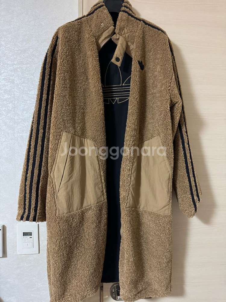 아디다스 제니착용 롱 쉐르파 코트--7