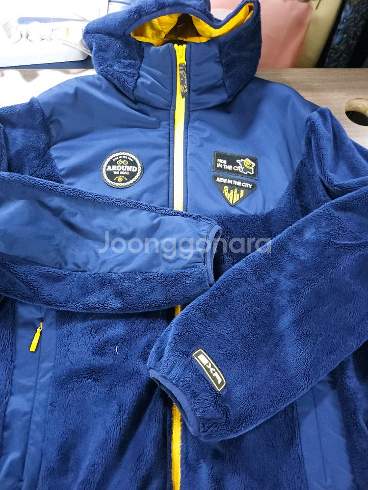 EXR 두툼 네이비 후드 짚업 100--2