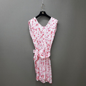 비비안웨스트우드 핑크 브러쉬 패턴 랩 원피스 38사이즈