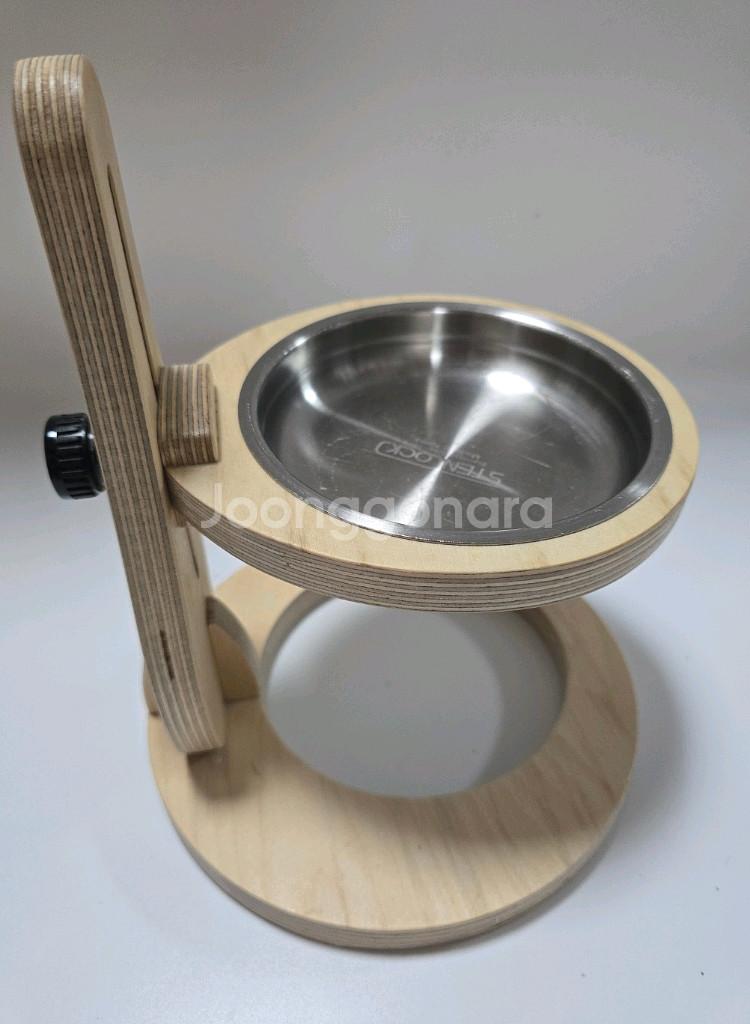 마이아집사 원목 강아지 고양이 식기 밥그릇 높이조절--1