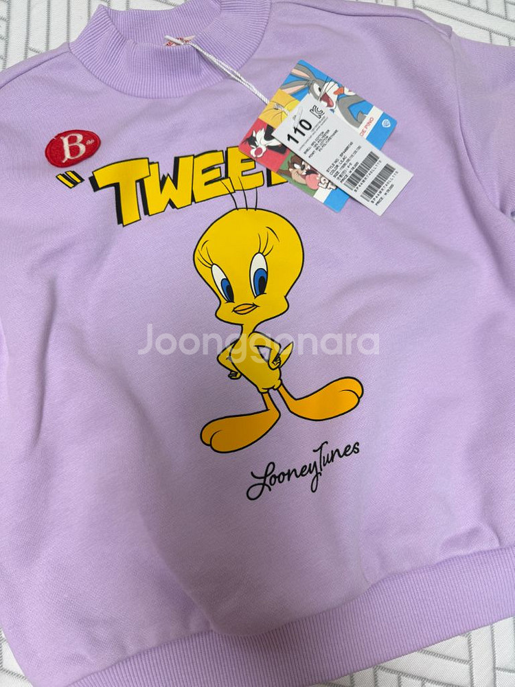 베베드피노 루니툰즈 트위티 기모 맨투맨 110 (새상품)--1