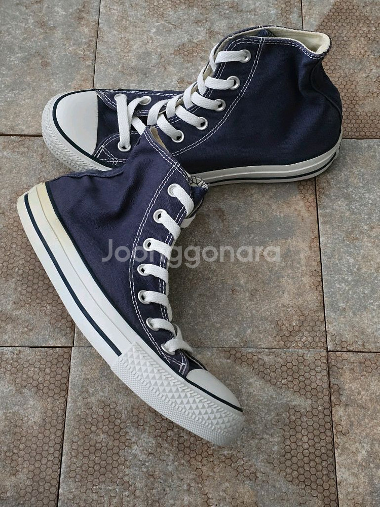(240)컨버스 척테일러 올스타 하이 네이비 스니커즈--5