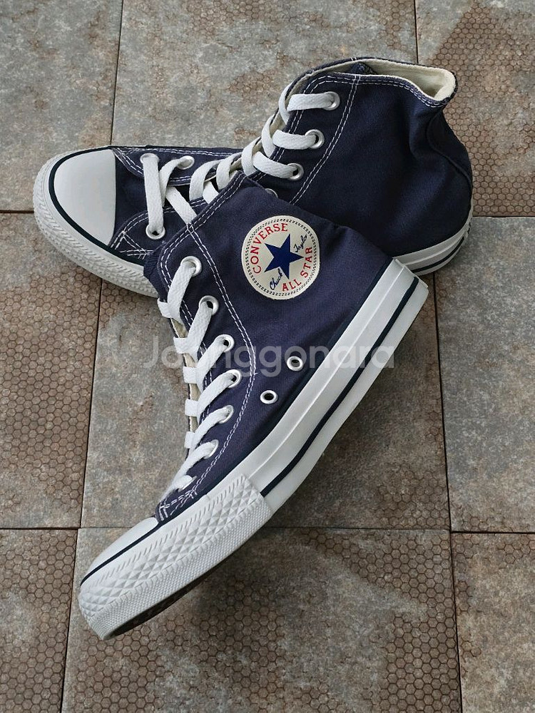 (240)컨버스 척테일러 올스타 하이 네이비 스니커즈--4