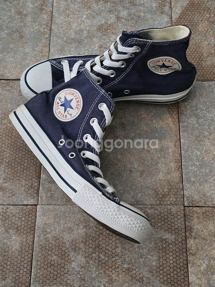 (240)컨버스 척테일러 올스타 하이 네이비 스니커즈--3