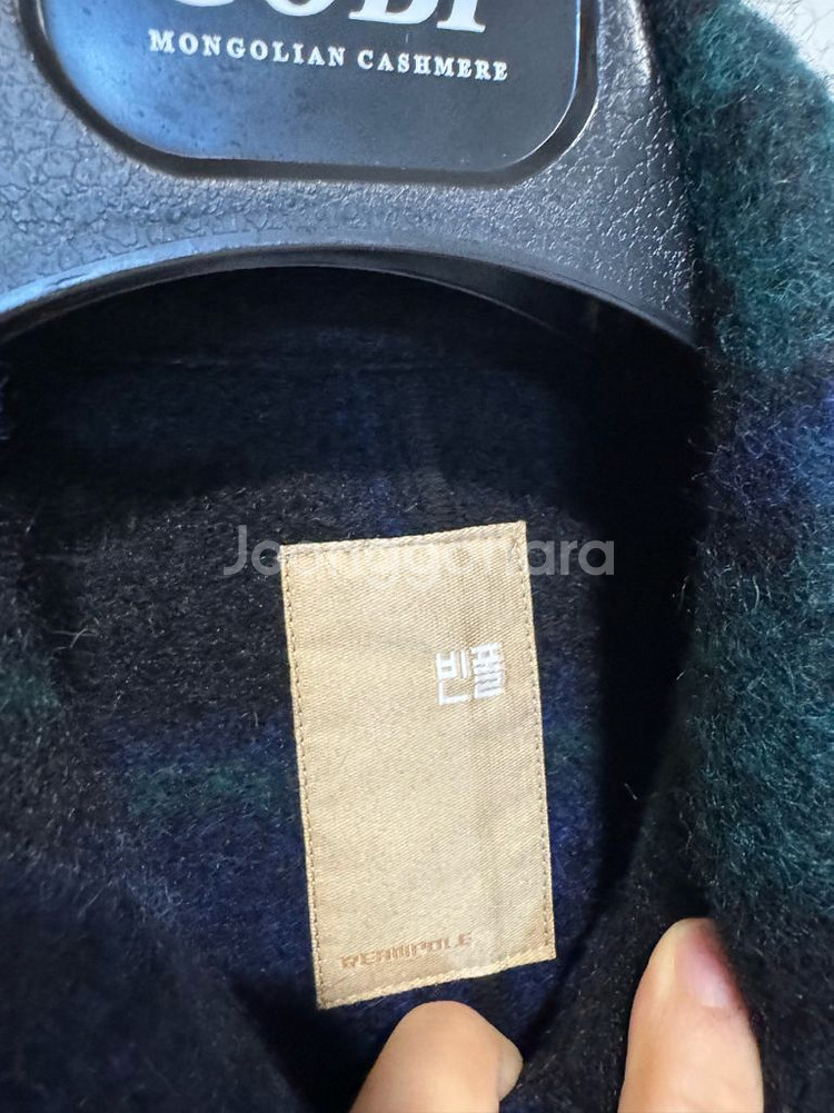 빈폴 그린 알파카 블렌드 헤어리 체크 트러커--8