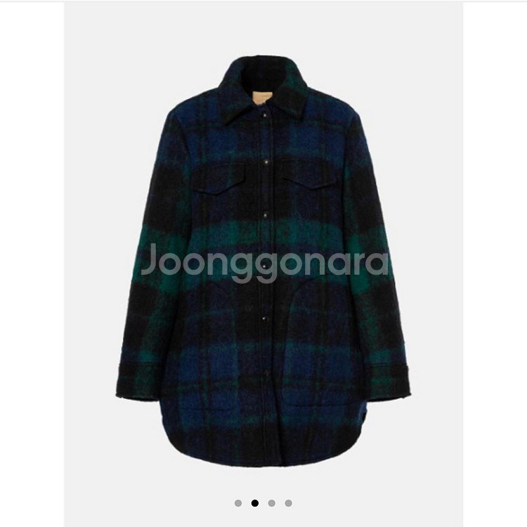 빈폴 그린 알파카 블렌드 헤어리 체크 트러커--3