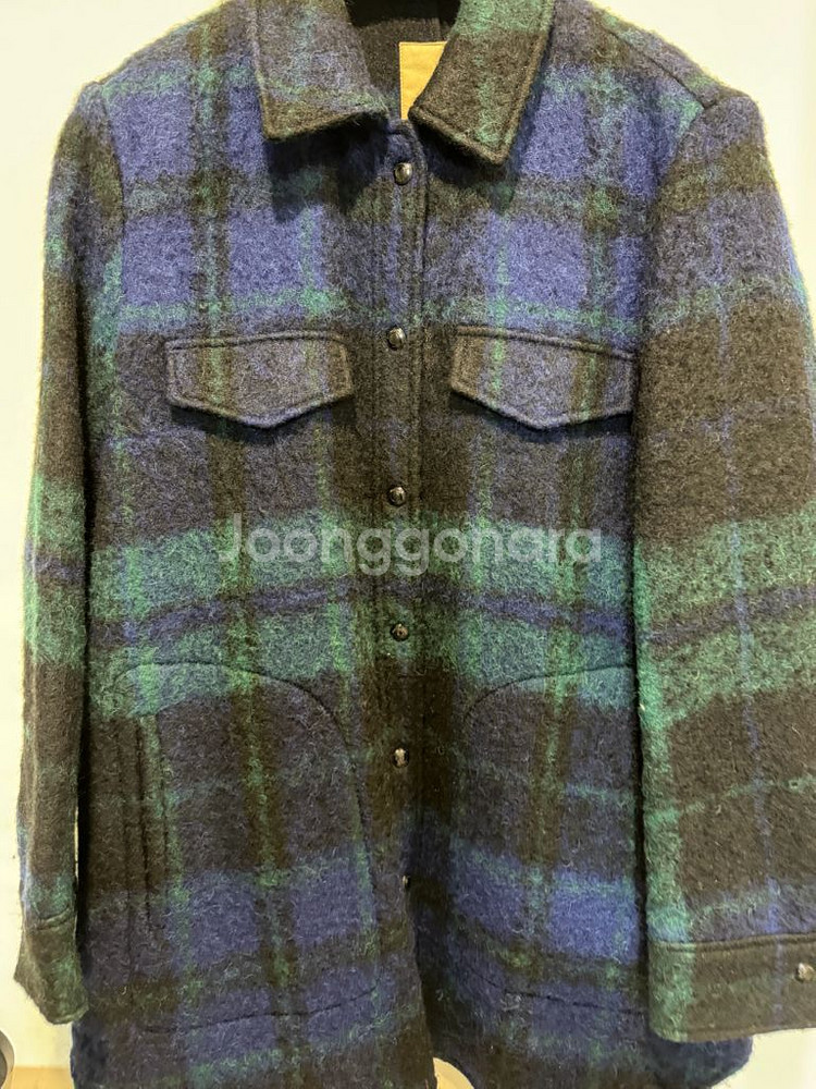 빈폴 그린 알파카 블렌드 헤어리 체크 트러커--6