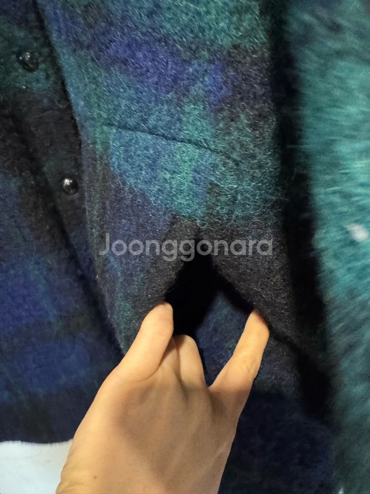 빈폴 그린 알파카 블렌드 헤어리 체크 트러커--7