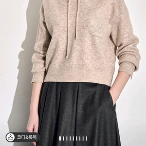 타임 캐시미어 엠블럼 후드니트탑 (랑방,마인,더캐시미어