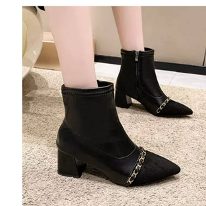 225 부츠 힐 여성 구두 부티힐