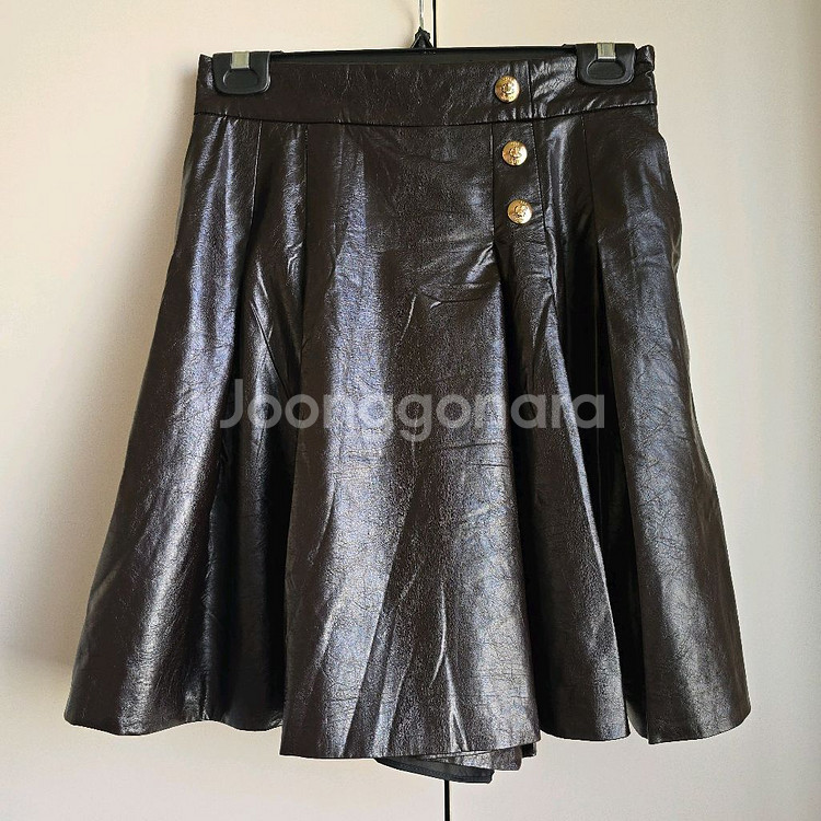 오브제 페이크 레더 스커트 팬츠--2