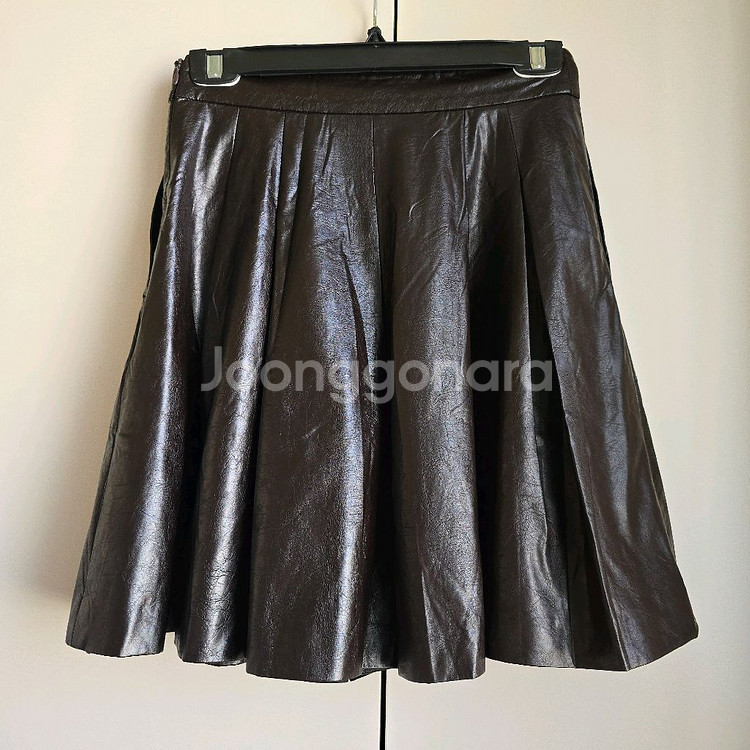 오브제 페이크 레더 스커트 팬츠--5