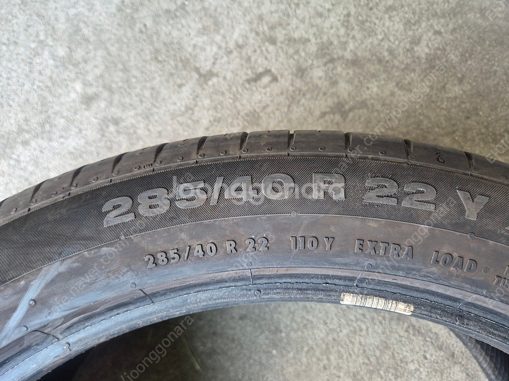 [중고타이어] 285 40 22 컨티 스포츠컨택5 타이어 한대분 ​--3