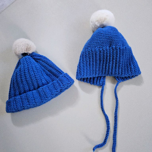 아기 니트 비니 모자 2개 세트