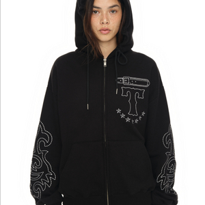 택O) 투머치택스 웨스턴 스티치 후드집업 (블랙)