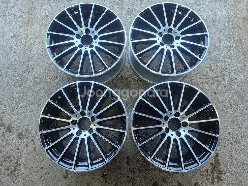 [중고휠] 18인치 벤츠E클래스 마차 블랙폴리쉬 순정휠 한대분--0