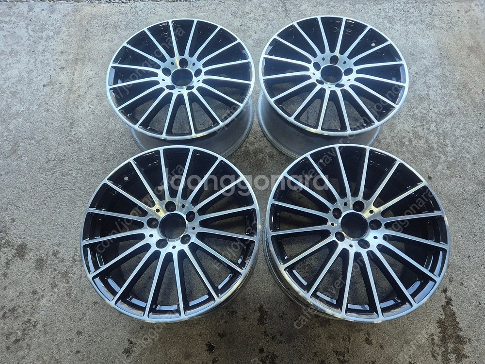 [중고휠] 18인치 벤츠E클래스 마차 블랙폴리쉬 순정휠 한대분--2