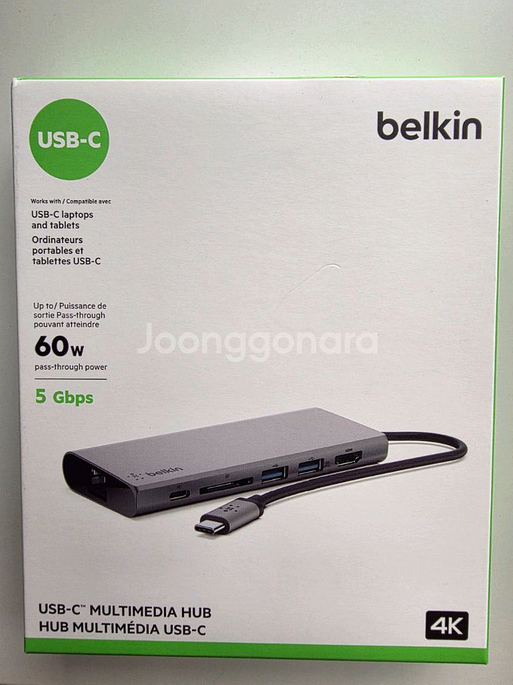 (미개봉) 벨킨 6in1 C타입 멀티 허브 F4U092--0