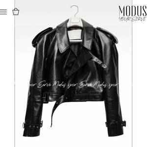 모듀스 모두스 여성 가죽 라이더 재킷 블랙가죽자켓 레더자켓