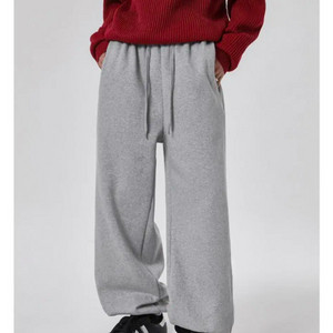 블랙업 젠델 와이드 기모 조거팬츠 그레이컬러