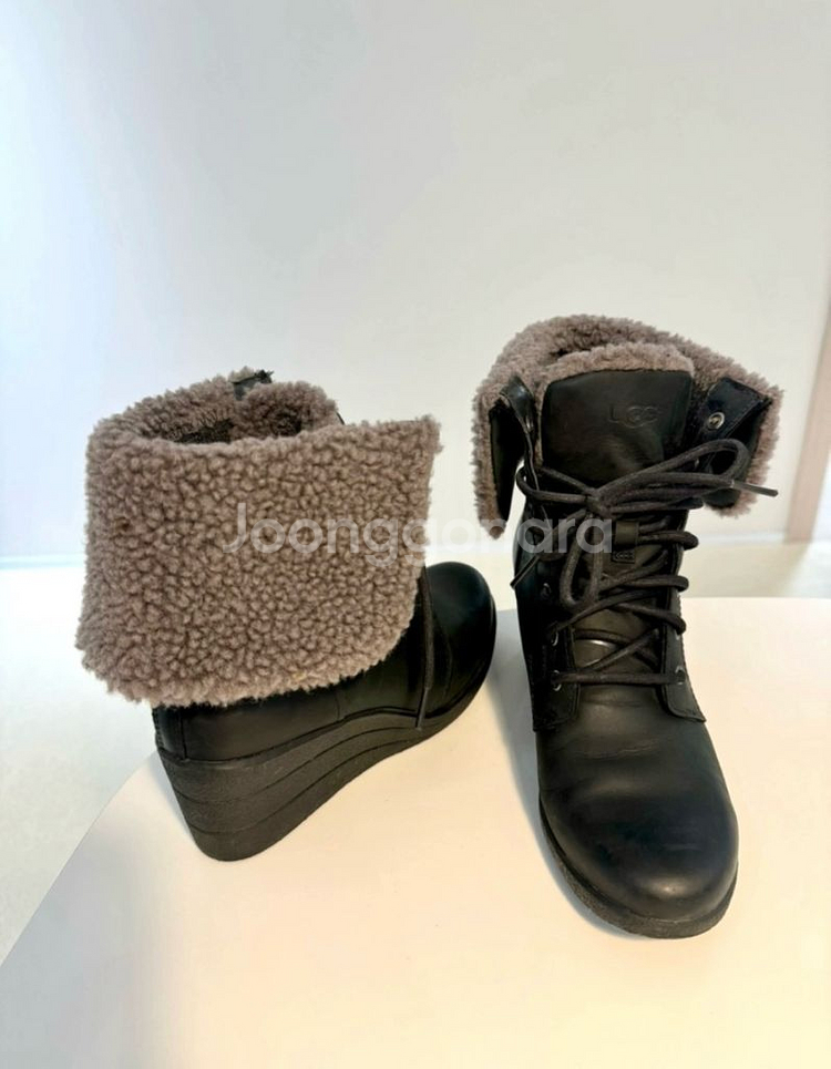 100%방수 ugg 어그 가죽 앵클부츠 235 워터프루프 여성 구두--1