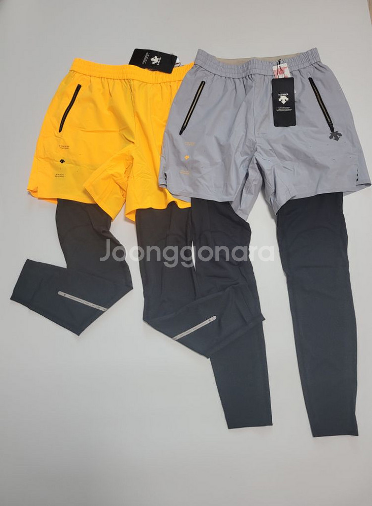 새상품)데상트 남성 반바지 일체형 2in1레깅스 M,L--0