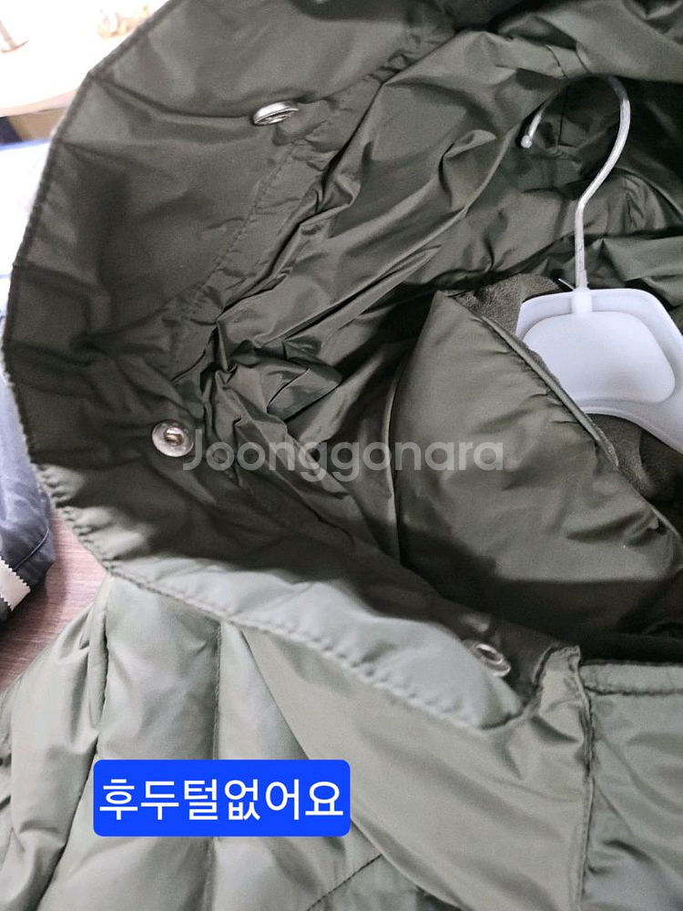 BAUZ 카키색 후드 롱 패딩 M--4