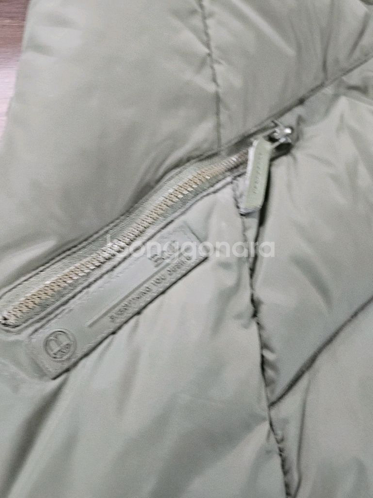 BAUZ 카키색 후드 롱 패딩 M--6