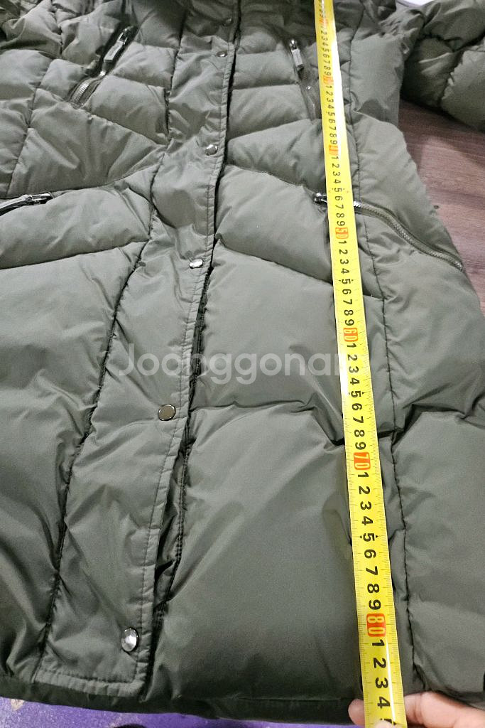 BAUZ 카키색 후드 롱 패딩 M--9